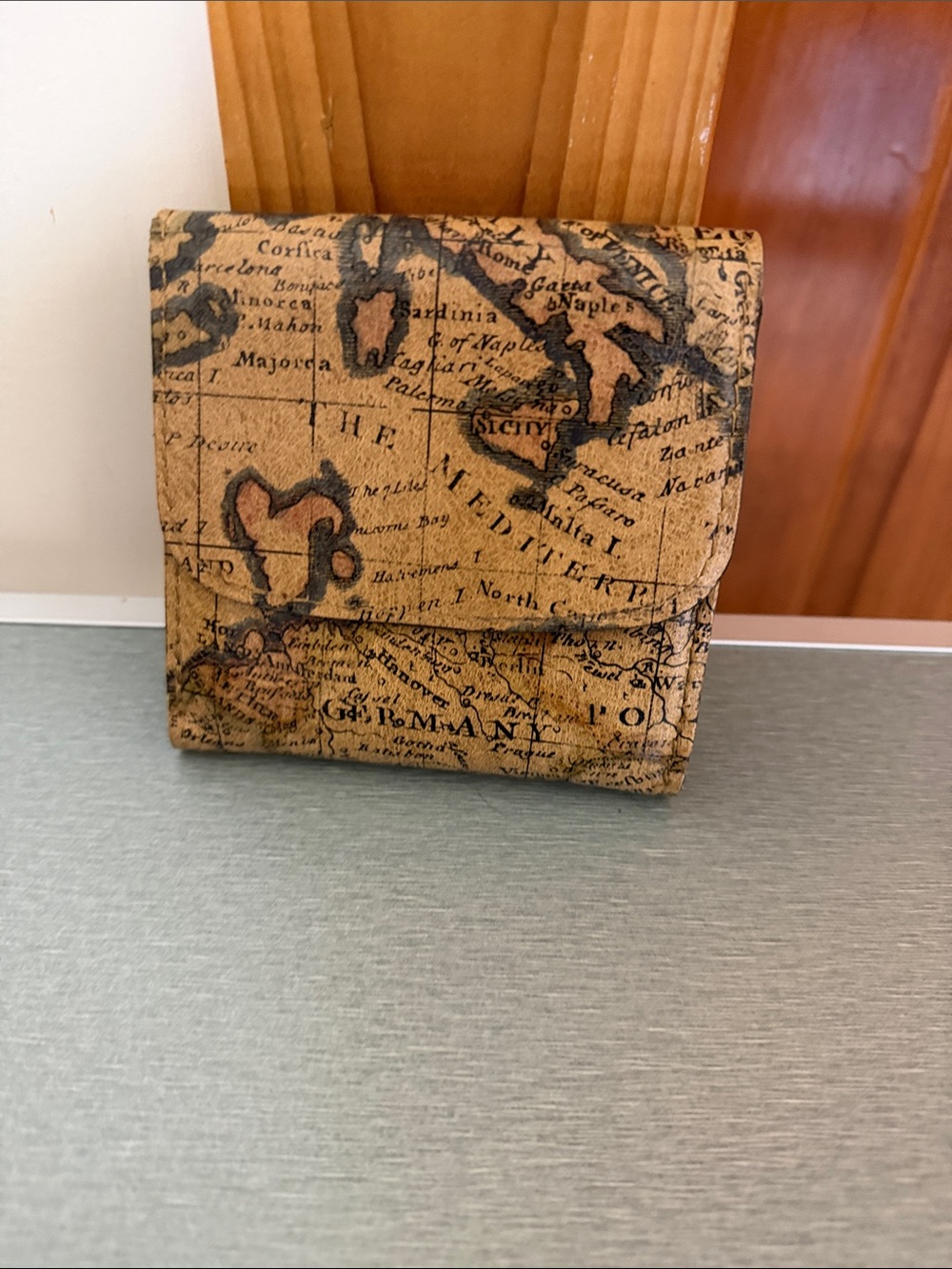 Patricia Nash Vintage Map Print Compact Wallet - Brown